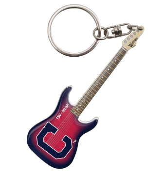 Cleveland Indians Guitar Shaped Keychain