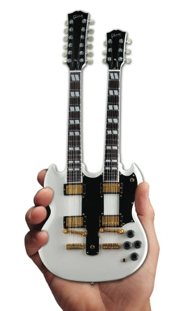 Gibson Sg Eds-1275 Doubleneck White Mini Guitar Replica