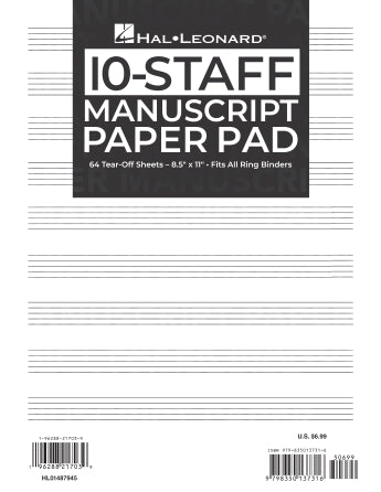 Manuscript Paper 10-staff Pad