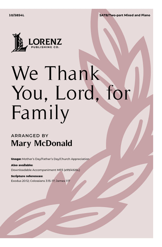 We Thank You, Lord, for Family