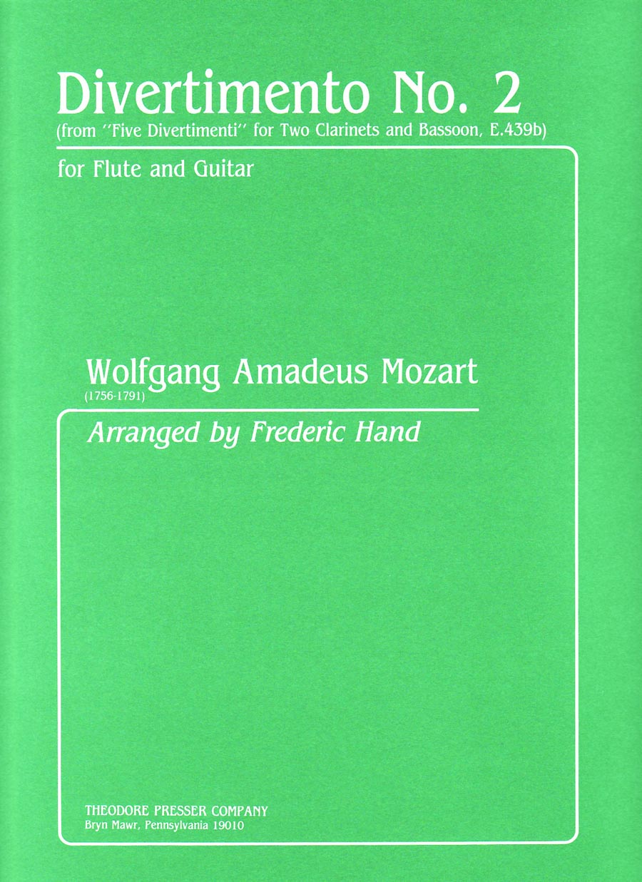 Divertimento No. 2 (From "Five Divertimento" for Two Clarinets and Basson, E. 439B) - for Flute and Guitar