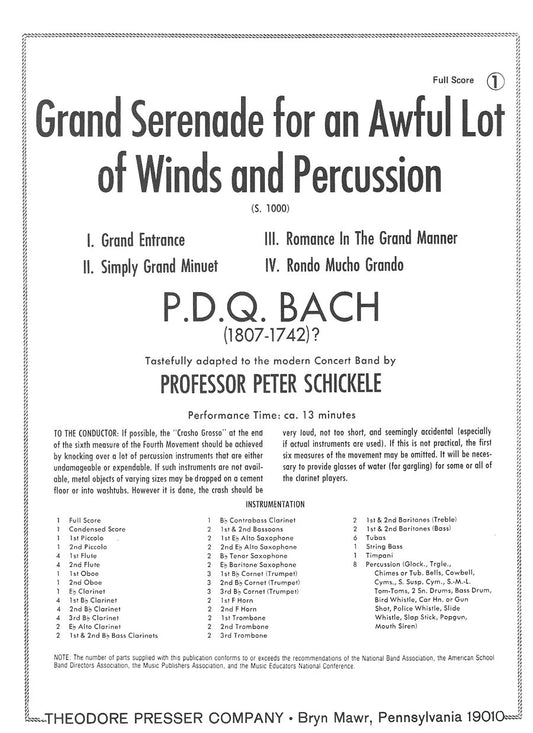 Grand Serenade for An Awful Lot Of Winds and Percussion