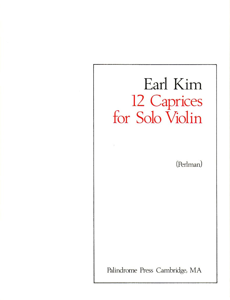 Twelve Caprices for Solo Violin