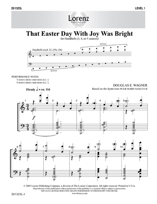 That Easter Day with Joy Was Bright - Handbells 3-5 octaves