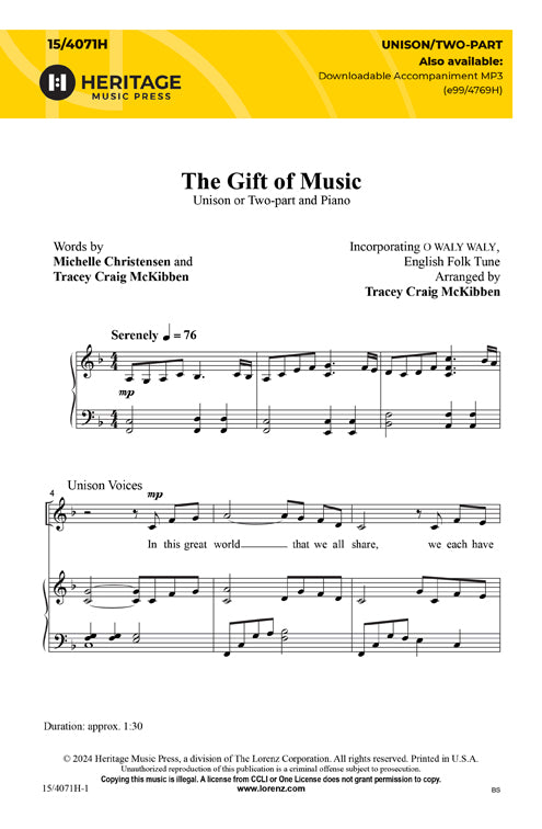 The Gift of Music - Unison/Two-part