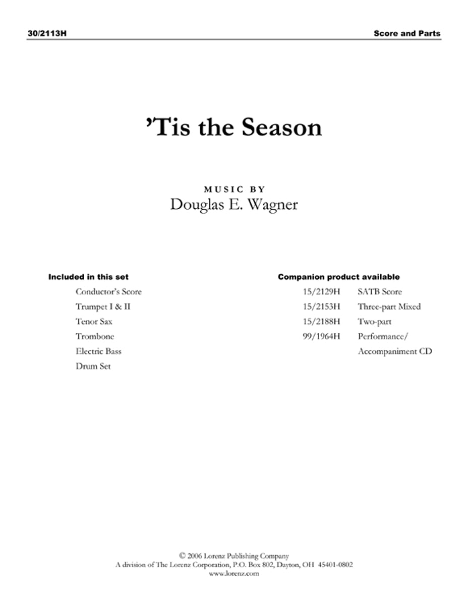 'Tis the Season - Instrumental score and parts