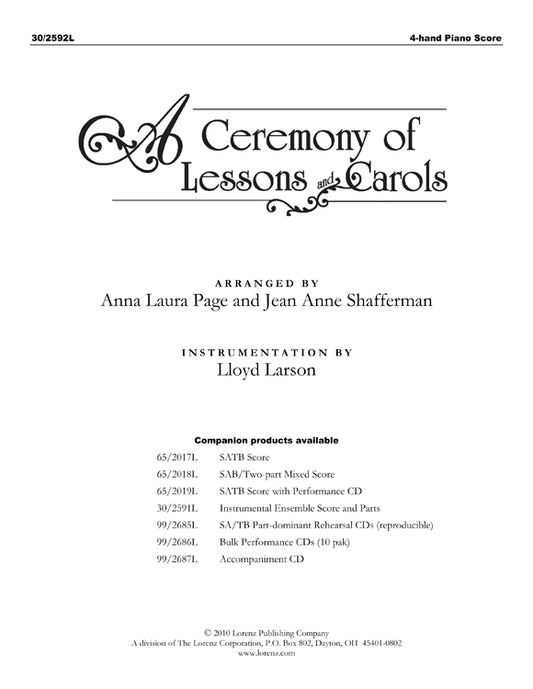 A Ceremony of Lessons and Carols - Piano 4-hand part