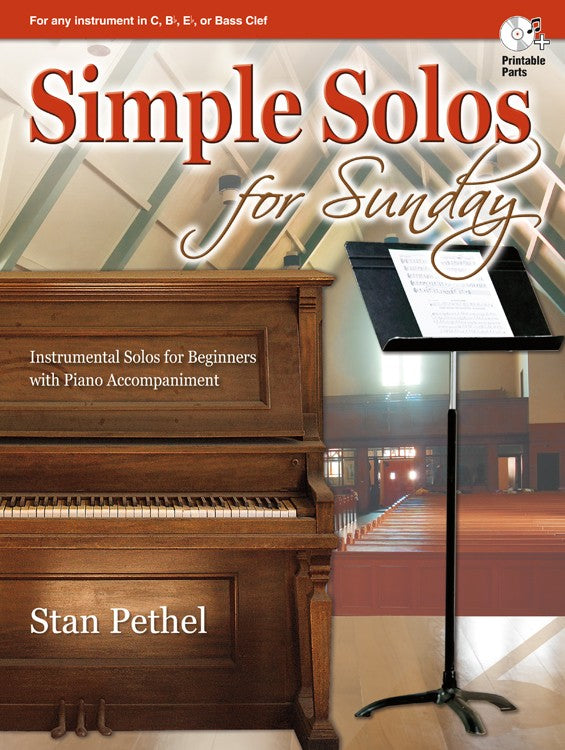 Simple Solos for Sunday - C/B-flat/E-flat/Bass Clef C Instrument solo collection with CD