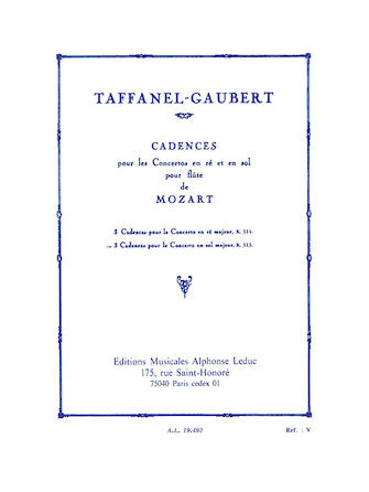 3 Cadences for Mozart's Flute Concerto in G Major