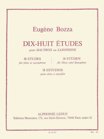 18 Etudes For Oboe Or Saxophone (oboe And Saxophone)