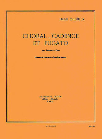 Choral, Cadence Et Fugato Pour Trombone Et Piano