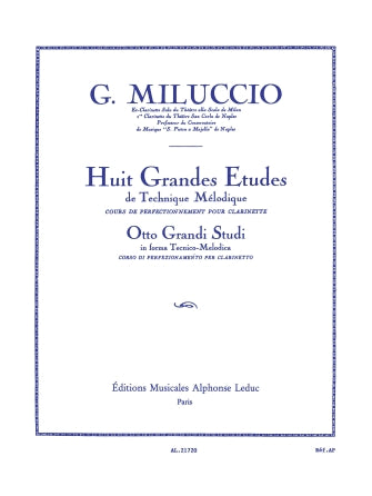 8 Grandes Etudes De Technique Melodique (clarinet Solo)