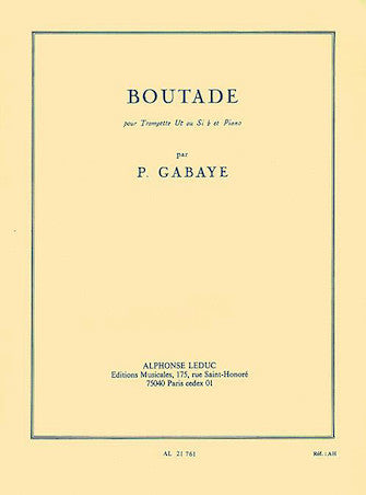 Boutade, For Trumpet And Piano