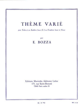 Theme Varie (bass Trombone And Piano)