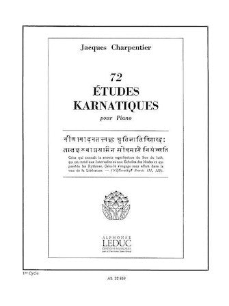 72 Etudes Karnatiques - 1e Cycle (piano Solo)