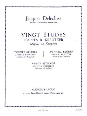 20 Etudes D'apres Kreutzer Adaptees Pour Xylophone (percussion Solo)