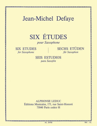 6 Etudes (saxophone Solo)