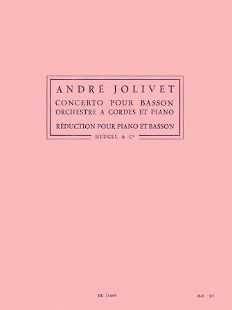 Andre Jolivet - Concerto Pour Basson, Orchestre A Cordes Et Piano (version Pour Piano