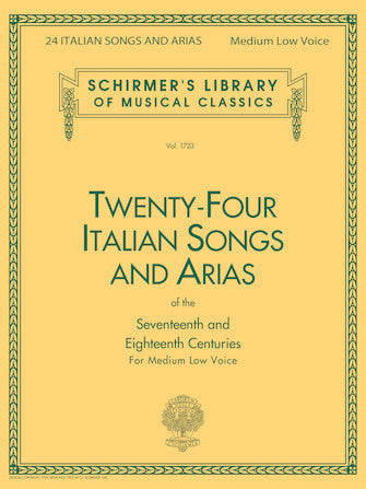 Twenty Four Italian Songs & Arias of the 17th & 18th Centuries