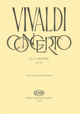 Concerto in A Minor for Bassoon, Strings and Continuo, RV497