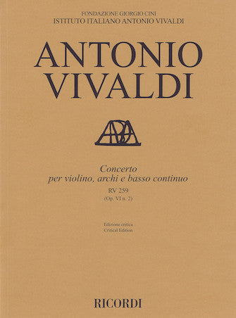 Concerto for Violin, Strings and Basso Continuo RV 259 Op. 6 No. 2