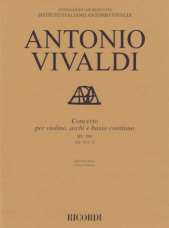 Concerto for Violin, Strings and Basso Continuo RV 280 Op. 6 No. 5