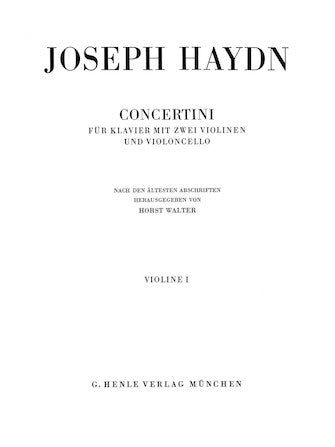 Concertini For Piano (Harpsichord) with two Violins and Violoncello