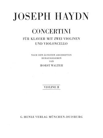 Concertini For Piano (Harpsichord) with two Violins and Violoncello