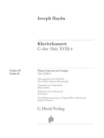 Concerto for Piano (Harpsichord) and Orchestra G Major Hob.XVII