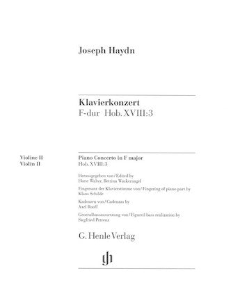 Concerto for Piano (Harpsichord) and Orchestra F Major Hob.XVII