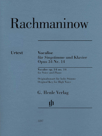 Vocalise Op. 34 No. 14 for Voice and Piano