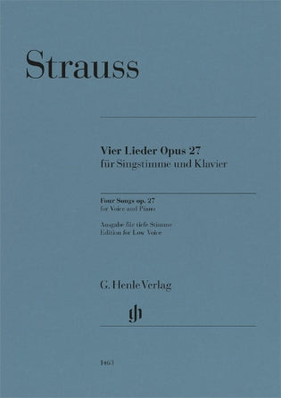 Strauss Four Songs Op. 27 Low Voice