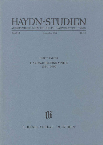 Haydn-Bibliographie 1984-1990