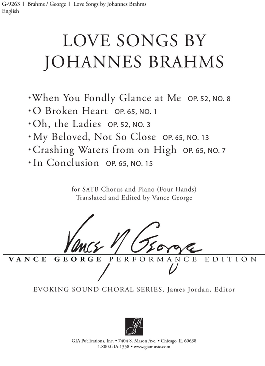 Love Songs by Johannes Brahms