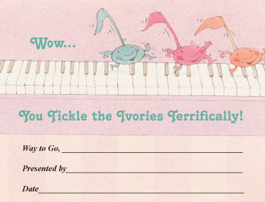 Award Certificates Mini - Tickle the Ivories - Tickle the Ivories mini award certificates