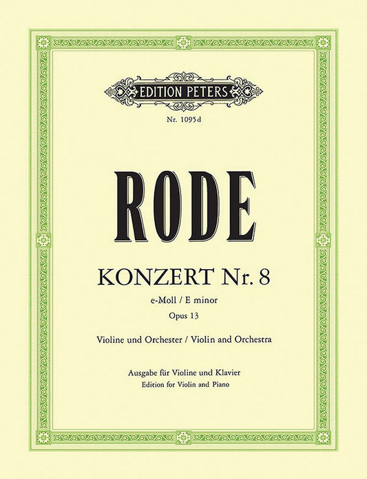 Violin Concerto No. 8 in E minor Op. 13 (Edition for Violin and Piano)