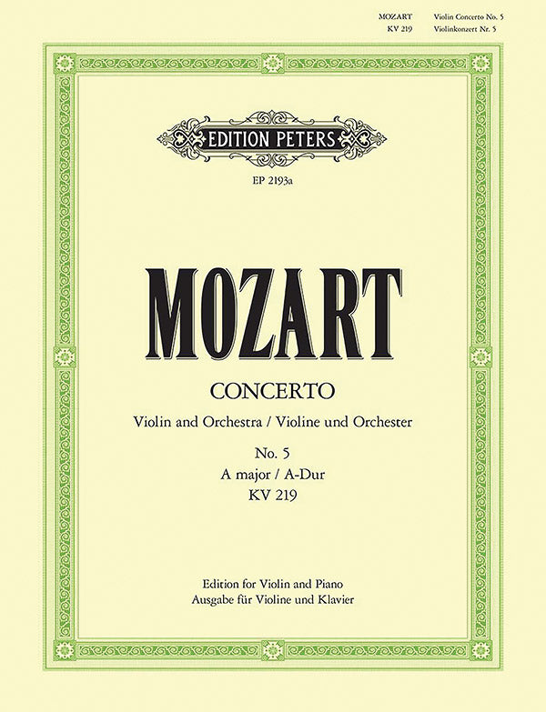 Violin Concerto No. 5 in A K219 (Edition for Violin and Piano)