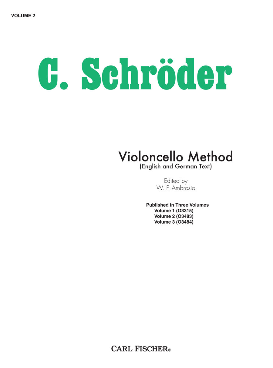 C. Schroder, Violincello Method