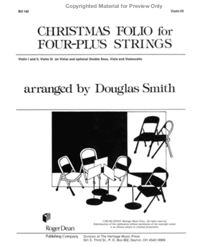 Christmas Folio for Four-Plus Strings - Violin